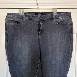 Talbots Women's Gray denim Jeans flawless five pocket slim ankle sz 18w